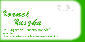 kornel muszka business card